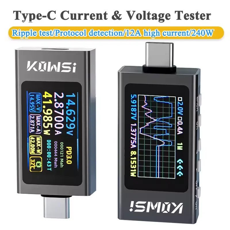 KWS-X1 Type-C Current และแรงดั - Power Supply Tester บทวิจารณ์และราคา